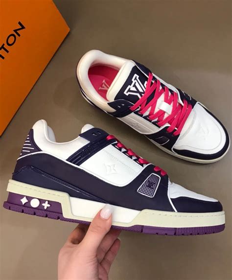 luxury purple lv trainers